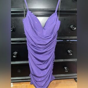 Beautiful Purple Dress with Ruched Design